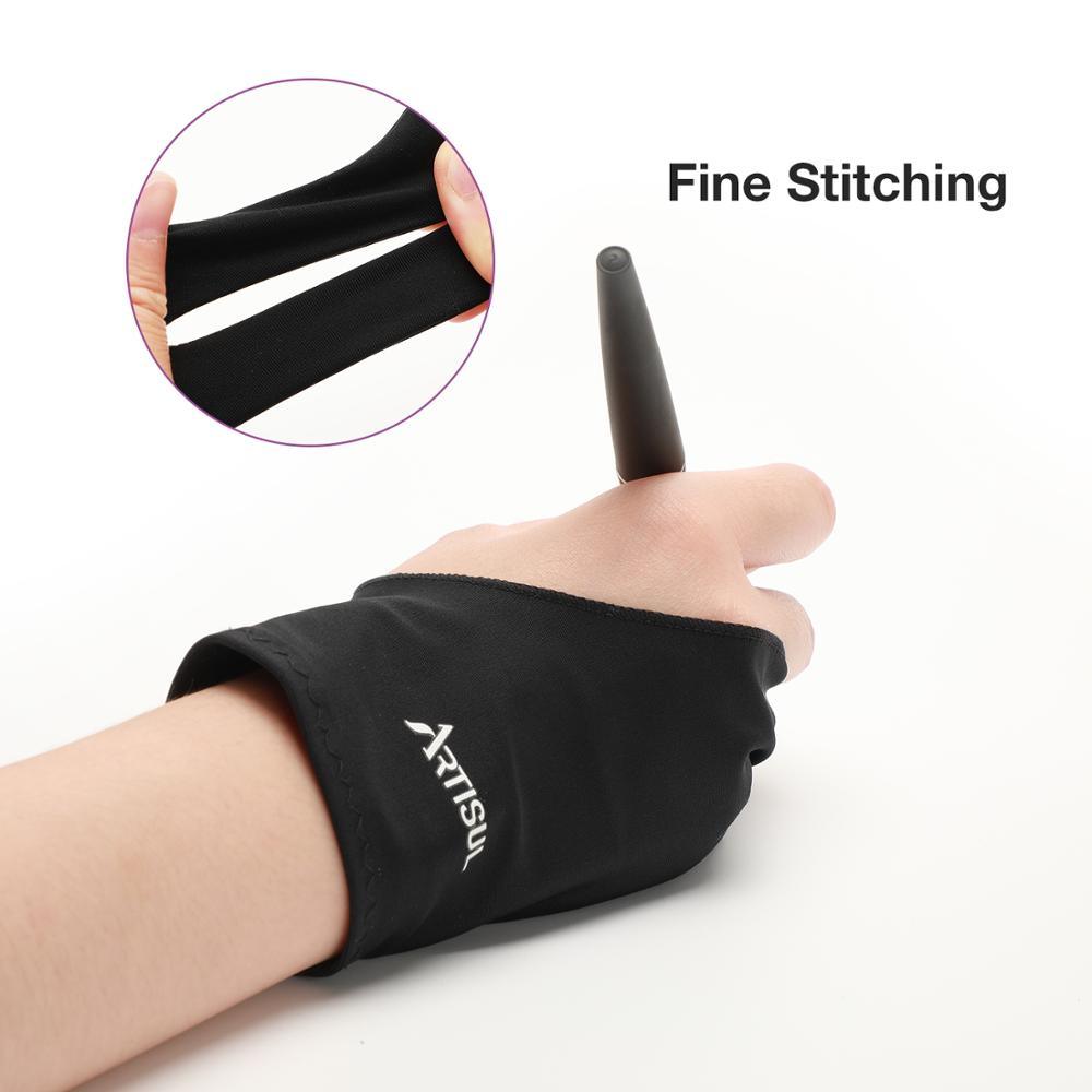 Black 2 Finger Artist Digital Drawing Glove Anti-fouling for